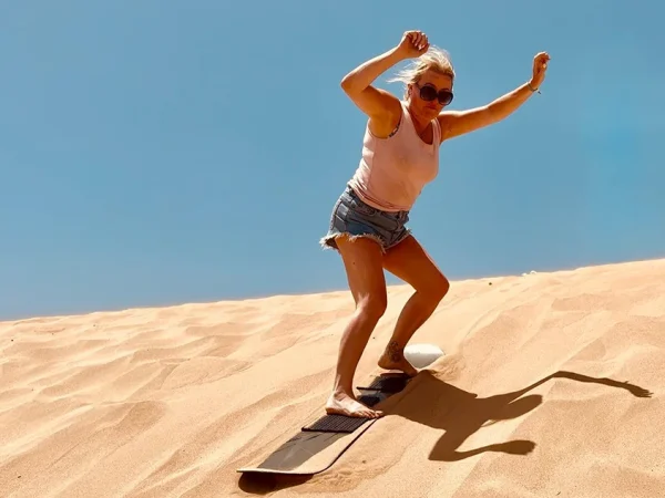 Sandboarding Experience in Timlalin Dunes